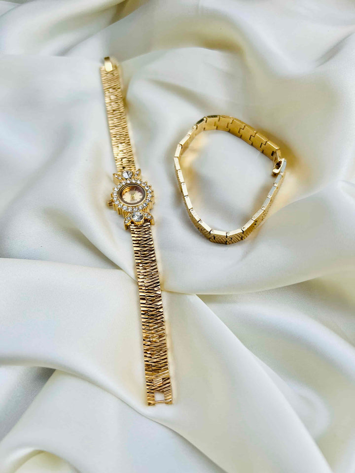 Luxury Zircon Watch & Bracelet